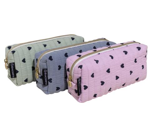 Exacompta Hearts Rectangle Cotton Pencil Case