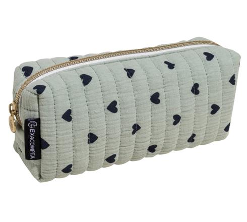 Exacompta Hearts Rectangle Cotton Pencil Case