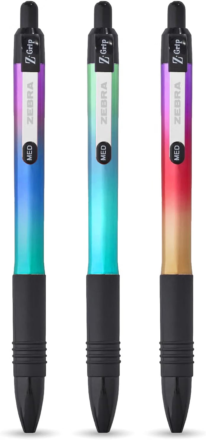 Zebra Pen Z-GRIP Smooth Black Ink Ballpoint Pens 3pk