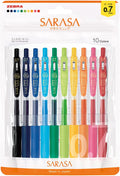 Zebra Gel Ballpoint Pen Sarasa Clip 0.7mm Assorted 10pk