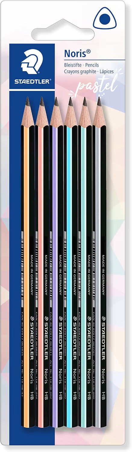 Staedtler Noris Triangular Graphite Pastel Pencils 6pk