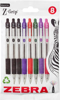 Zebra Pen Z Grip Ballpoint Pens with Pocket Clip 8pk