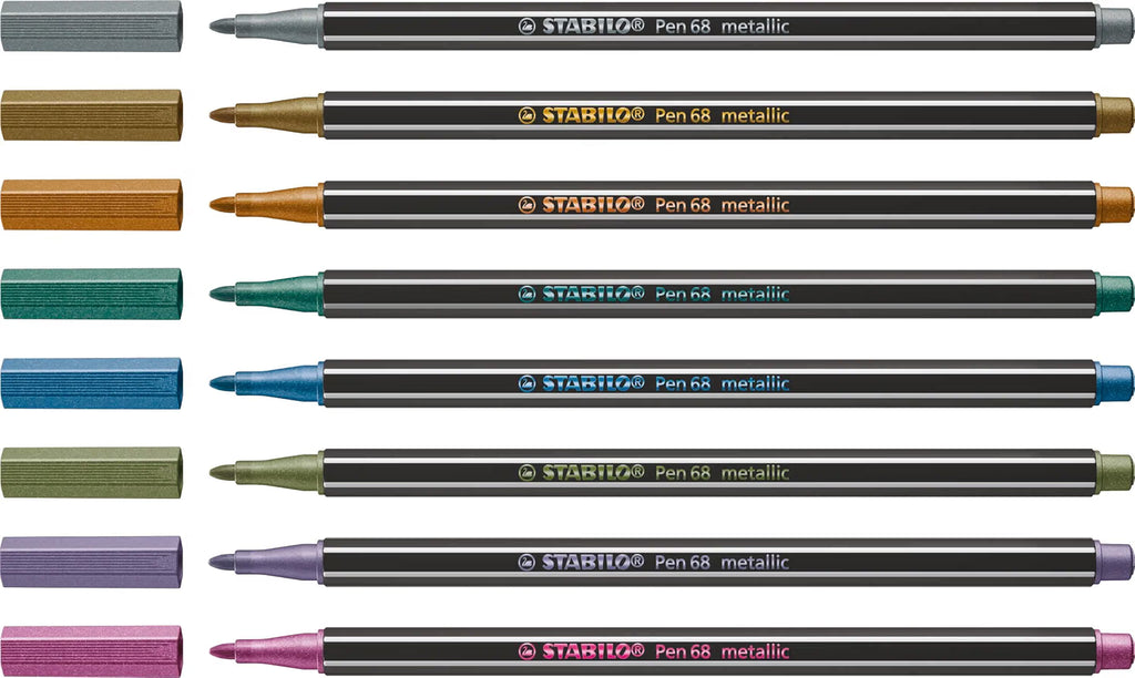 Limited Edition KPop Demon Hunters Stabilo Pen 68 Premium Metallic Fibre-Tip in Metal Tin 8pc
