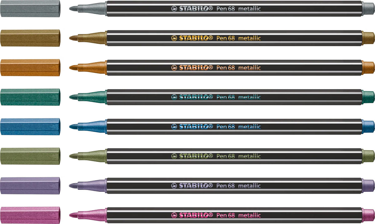 Limited Edition KPop Demon Hunters Stabilo Pen 68 Premium Metallic Fibre-Tip in Metal Tin 8pc