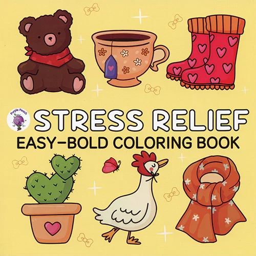 Stress Relief Easy Bold Colouring Book