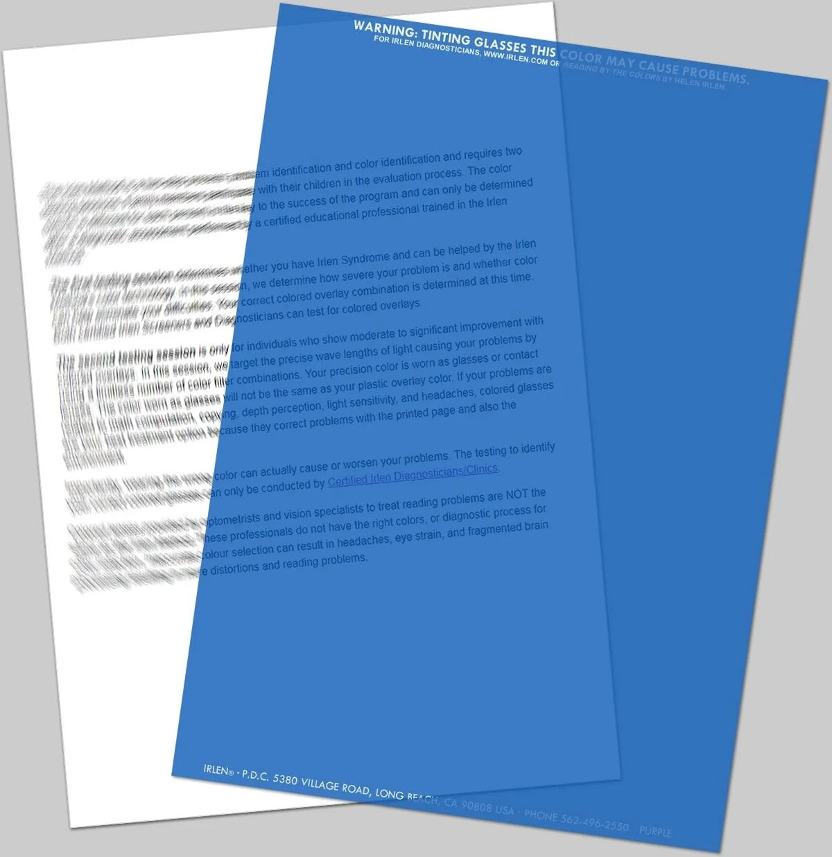 Irlen Institute Coloured Overlay Aqua