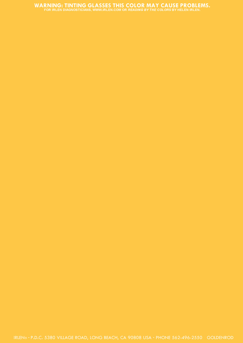 Irlen Institute Coloured Overlay Golden Rod