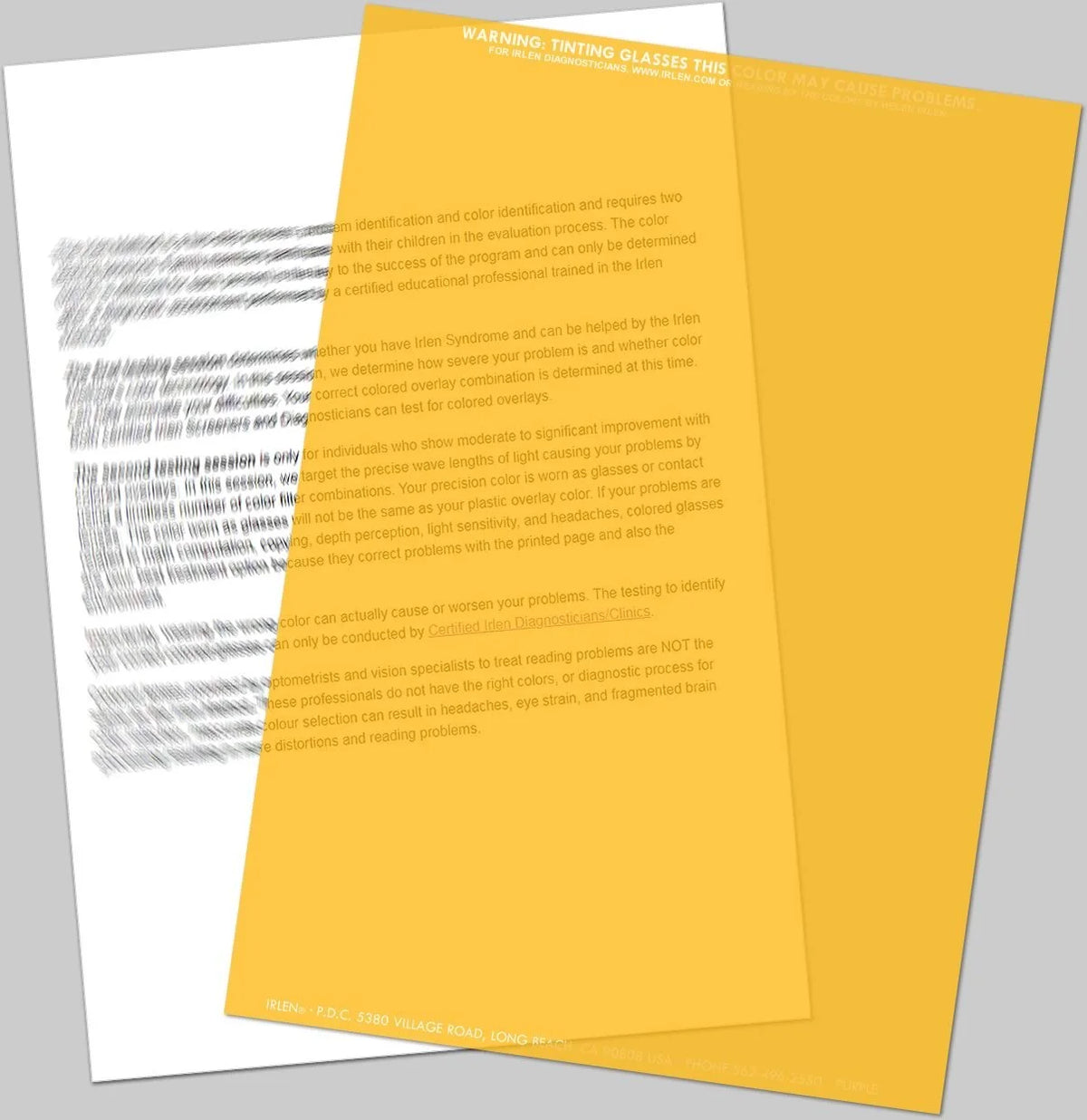 Irlen Institute Coloured Overlay Golden Rod