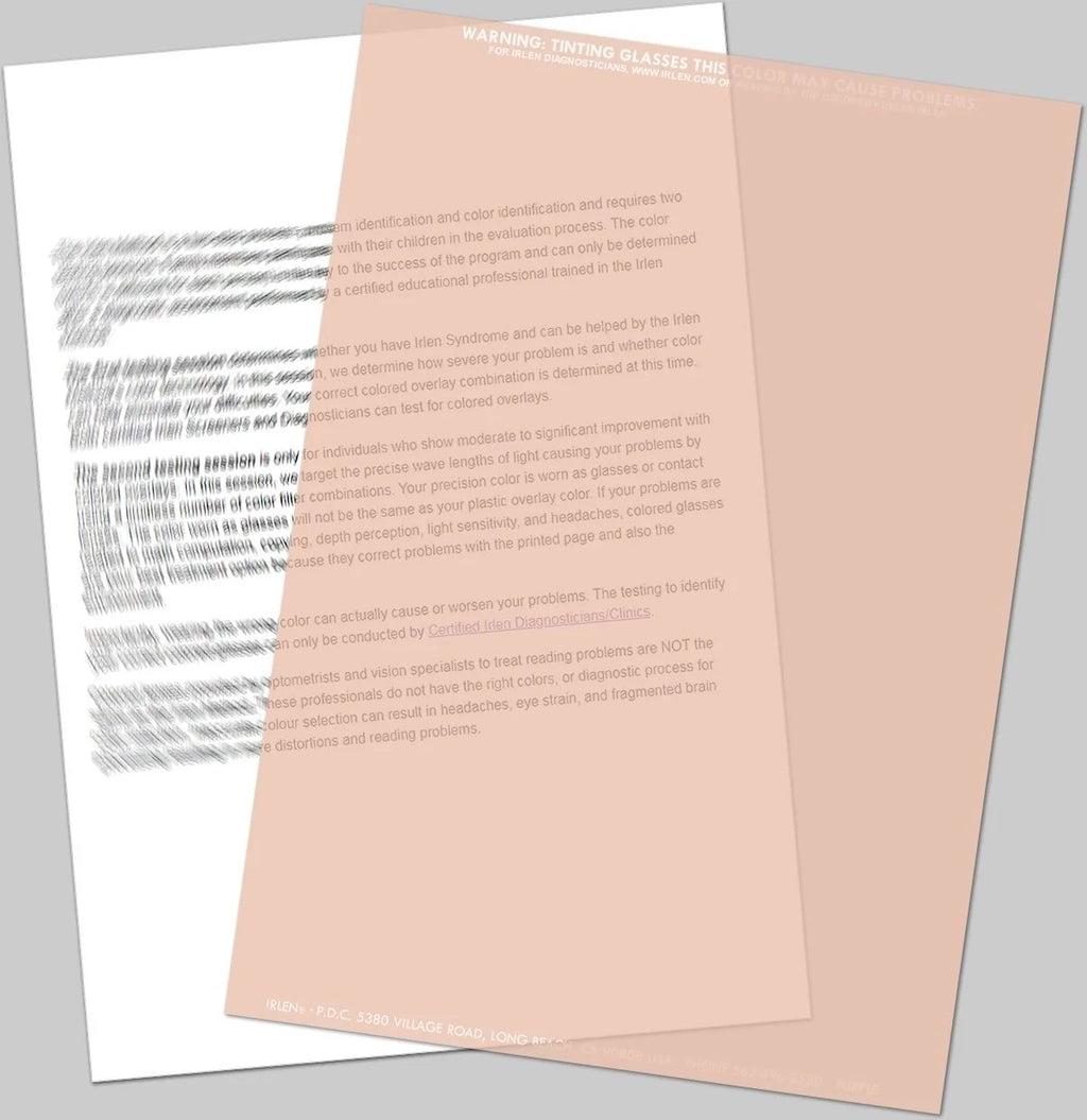Irlen Institute Coloured Overlay Peach