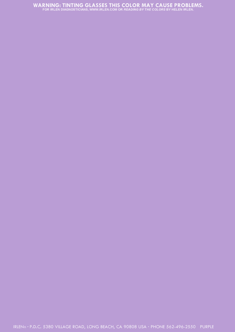 Irlen Institute Coloured Overlay Purple