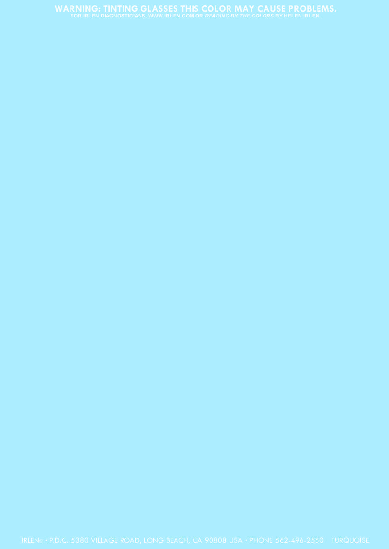 Irlen Institute Coloured Overlay Turquoise
