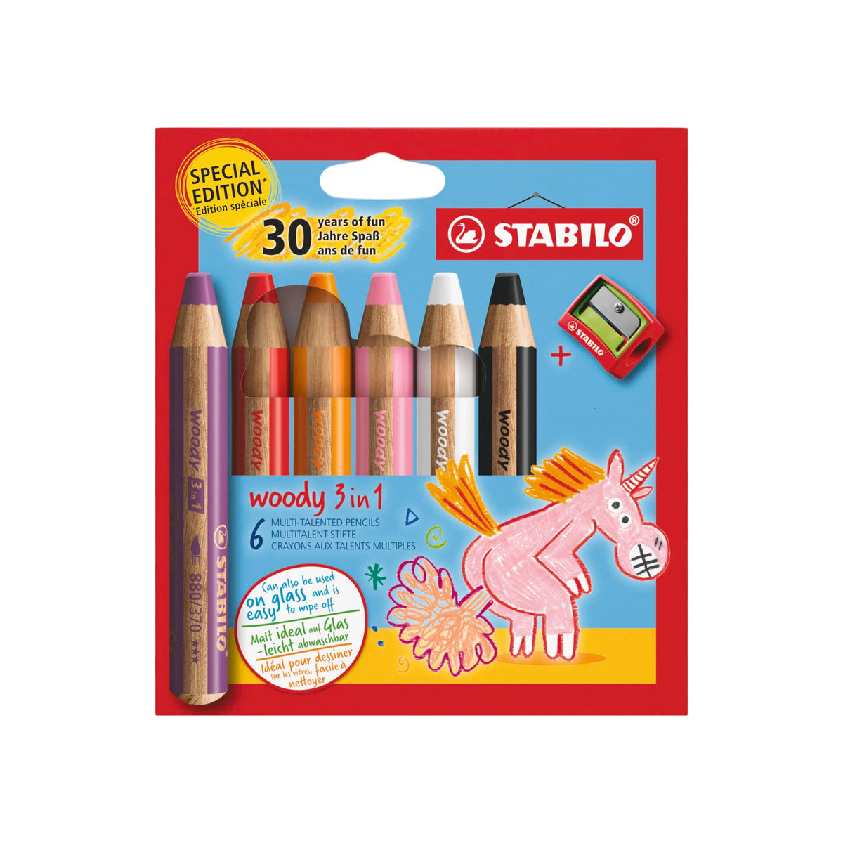 Stabilo Woody 3 in 1 Coloured Pencil 6pk