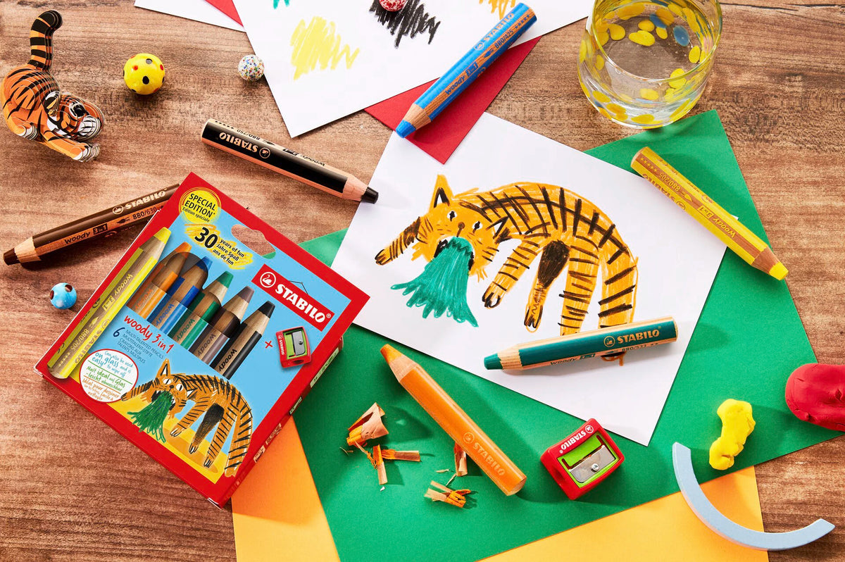 Stabilo Woody 3 in 1 Coloured Pencil 6pk
