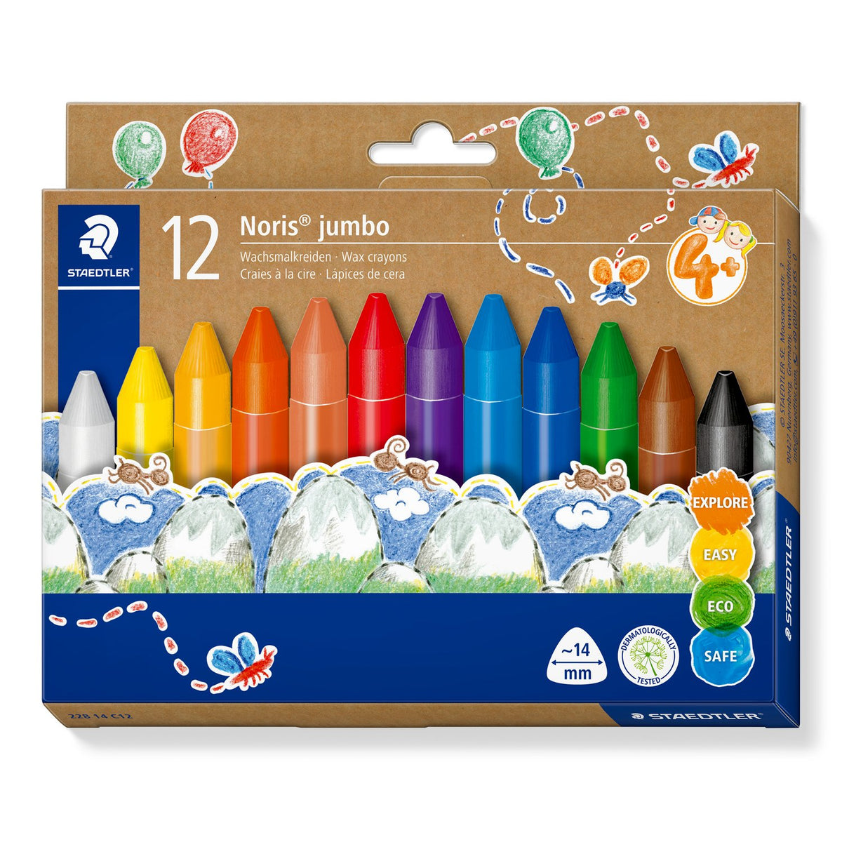 Staedtler Noris Jumbo Wax Crayons 12 Pack